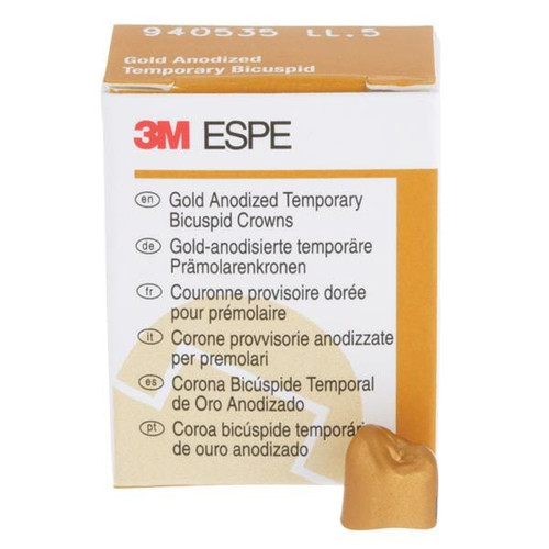 Unitek Gold Anodized Crowns Size 5 1st LLB Replacement Crowns 5/Box