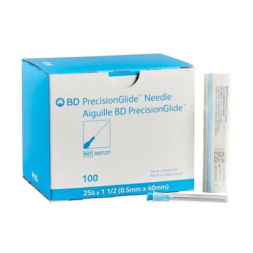 PrecisionGlide Hypodermic Needle 25Gx1-1/2" Blue Conventional 100/Box