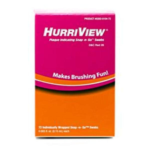 HurriView Snap-n-Go Swabs Disclosing Solution .15mL 72/Bx