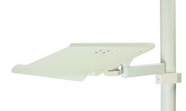 Keyboard Tray, Full, w/6" Arm, Vertical Post Mounted, Gray