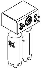 Asepsis Self-Contained Deluxe Dual Water System w/2 Liter Bottle