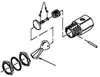 Toggle Valve Replacement Cartridge, On/Off, 3-Way, Normally Closed, Blue w/ Black Toggle