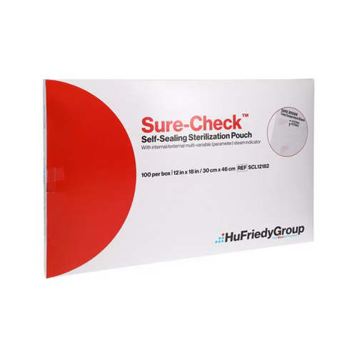 Crosstex, Sure-Check Sterilization Pouches 12" x 18" 100/Box, SCL12182