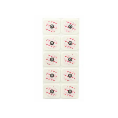 3M-Solventum, 3M Red Dot Monitoring Electrode with Foam Tape and Sticky Gel, 1.6 in x 1.36 in (4 cm x 3.5 cm), 10 per strip, 5 strips per bag, 50/Bx, 2560