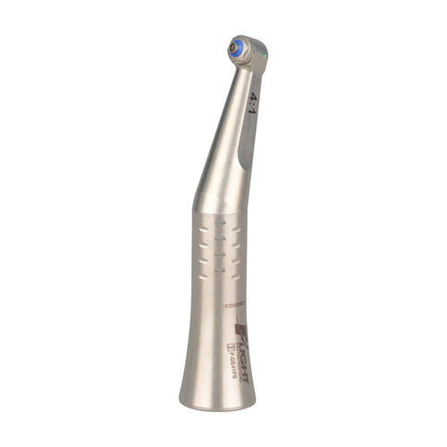 Flight Dental, Flight 4:1 Contra Angle , No Water Spray, LatcHHead PusHButton, Screw on Prophy, One Piece Handpiece, Stainless Steel Body, F-DE41PS