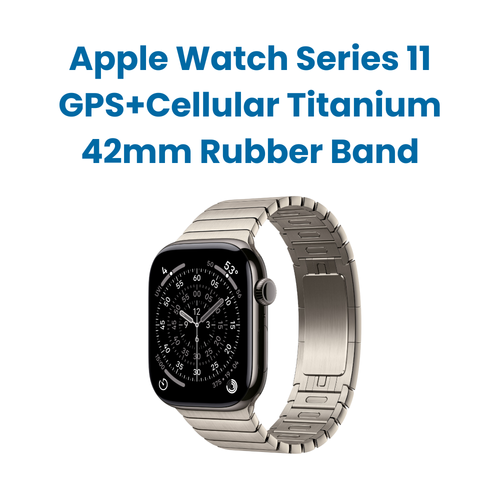 Apple Watch Series 11 GPS+Cellular Titanium 42mm Rubber Band