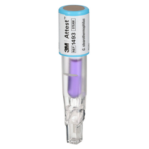 3M Attest Super Rapid Readout Biological Indicator, 1493, Light Blue Cap, 24 min, 50/BAG