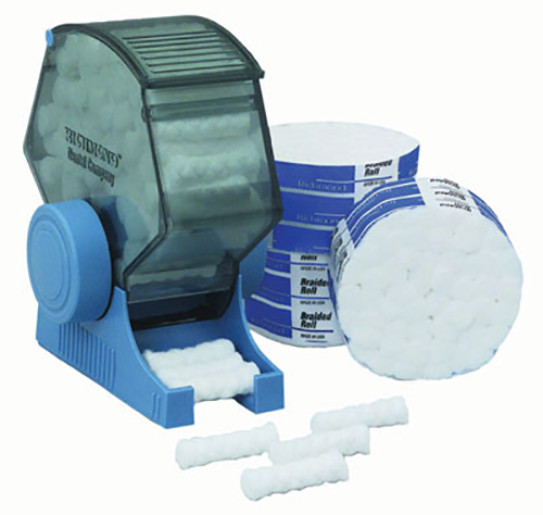 Cotton Rolls Dispenser Blue W/200 Rolls/Pk
