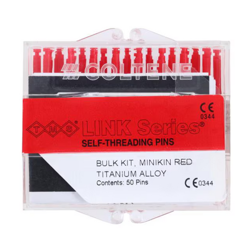 Self-Threading Pin System Link Refill (50), Minikin Titanium Single Red