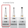 Alpen Carbide Bur 34G-314-0.80-1.00 Inverted Cone, 10 pcs