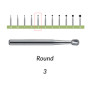 Carbide Burs. RA-3 OS Round. Pack of 100/Bag