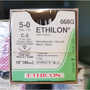 Sutures Ethicon 668G 5/0 Ethilon Mono C-3 5-0 Black 18in Suture 12/Bx