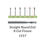 Carbide Burs. FG-1557 Straight Round End X-Cut Fissure. Clinic Pack of 100/bag.