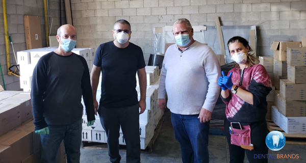 Dental Brands Donates 100,000 Face Masks. Ontario Premier picks them up personally