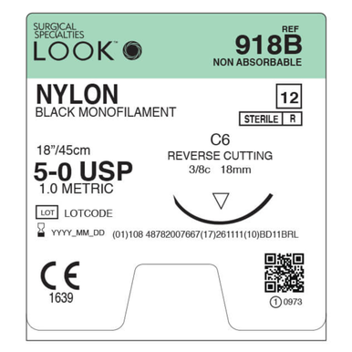 LOOK Plain Gut C3/5-0 USP/18 Absorbable Sutures - 12/Bx, Model 596B, Surgical Fresh, By Surgical Specialties