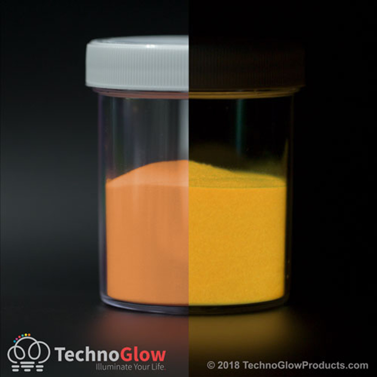 Glow in the Dark Powder, Premium Orange to Gold