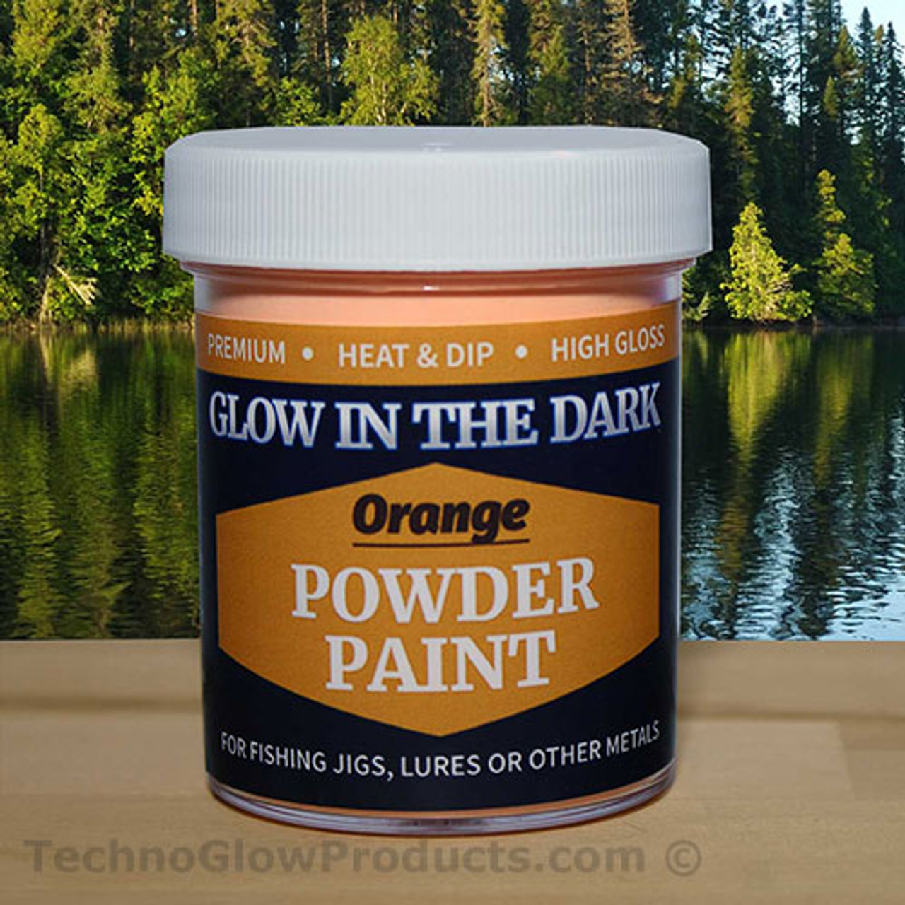Orange Glow in the Dark Powder Paint