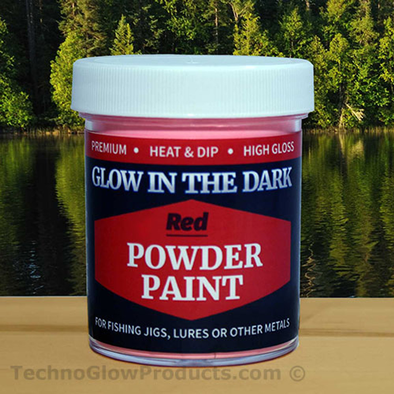 Red Glow in The Dark Powder Paint, Heat & Dip