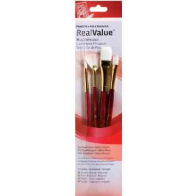 Watercolor, Acrylic and Tempera White Taklon Brush Set 9120
