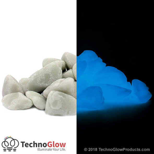 white blue glow in the dark rocks