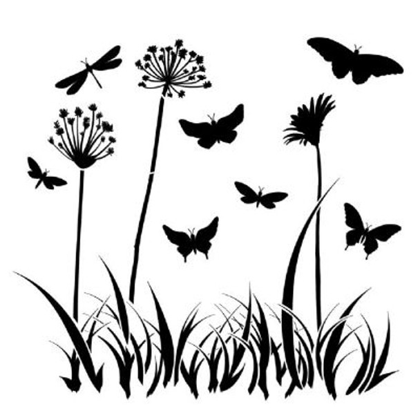 Small Butterfly Meadow Template