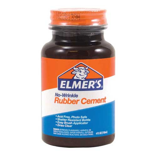 Rubber Cement Container Brush On White Background Stock Photo