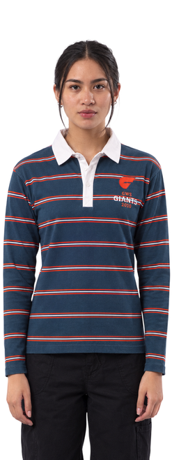 GIANTS Team Script LS Rugby Polo- Womens