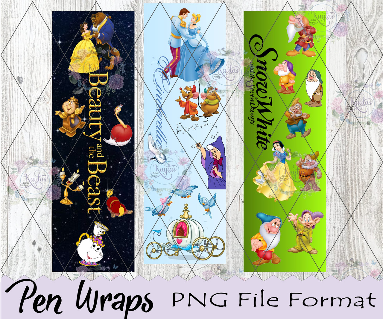 Beauty and the Beast Sublimation Design Wrap PNG File DIGITAL