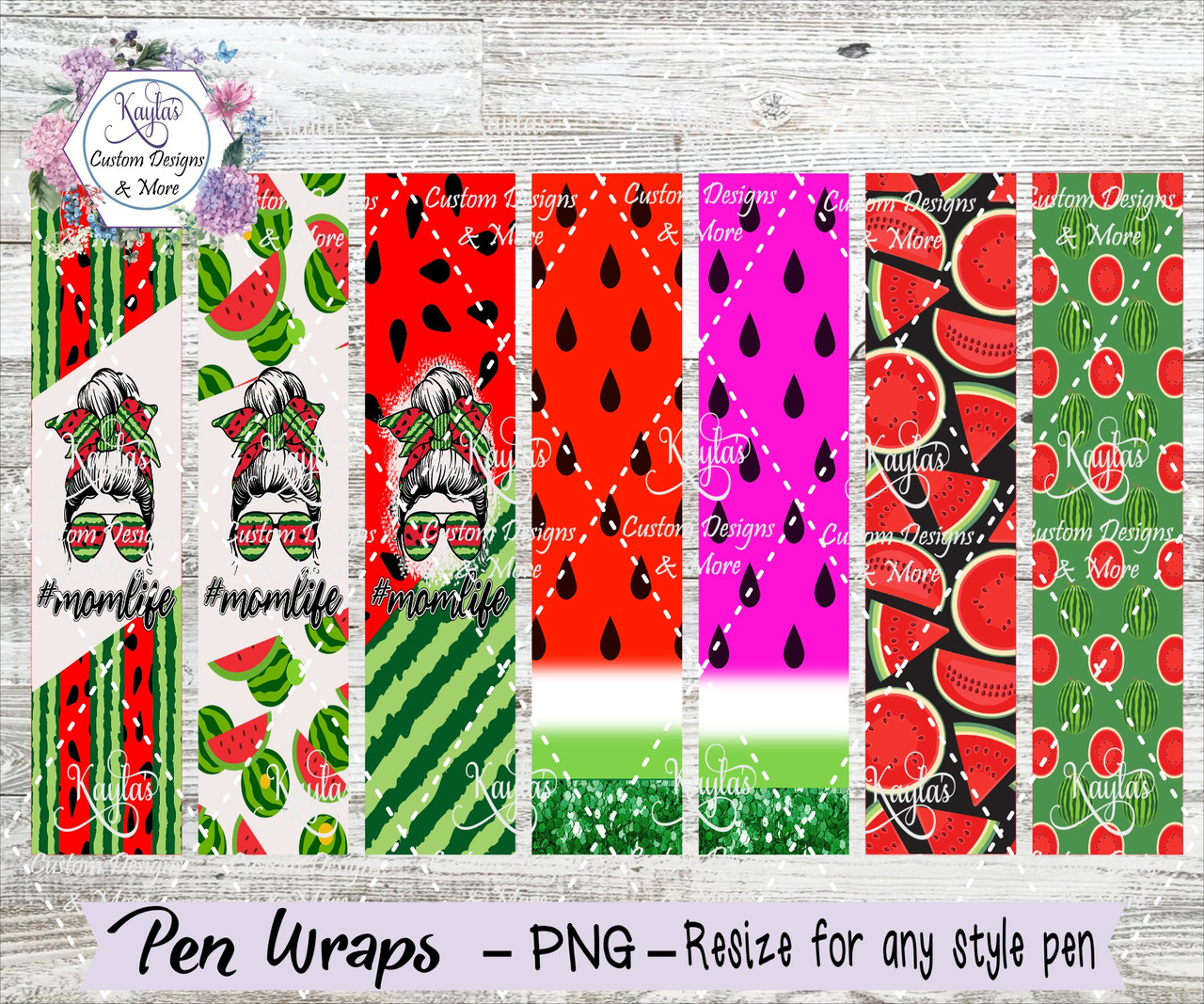 Watermelon Theme Pen Wraps Digital Download
