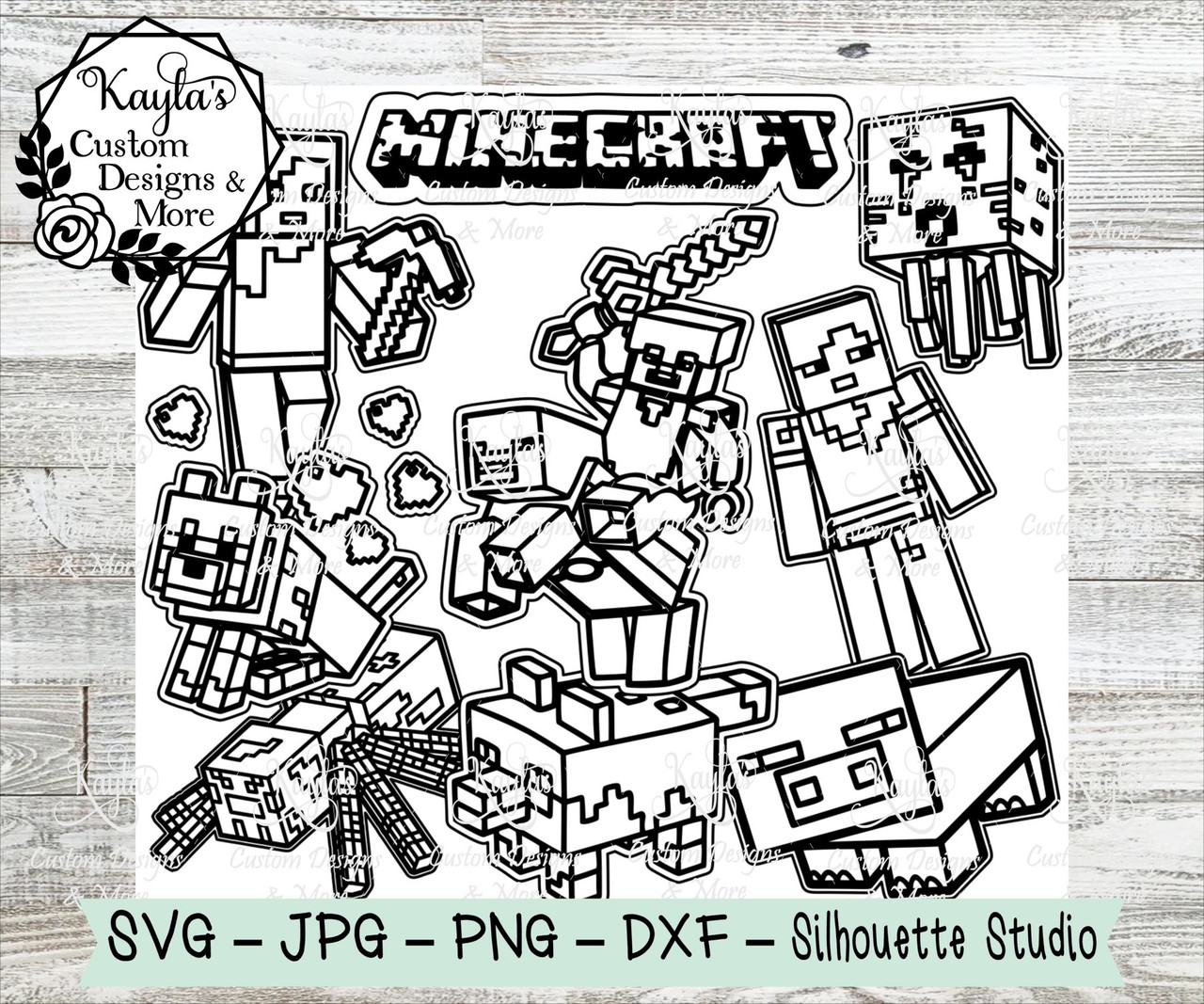 Minecraft Burst Tumbler Template Digital Download Minecraft Burst Tumbler Template Digital Download