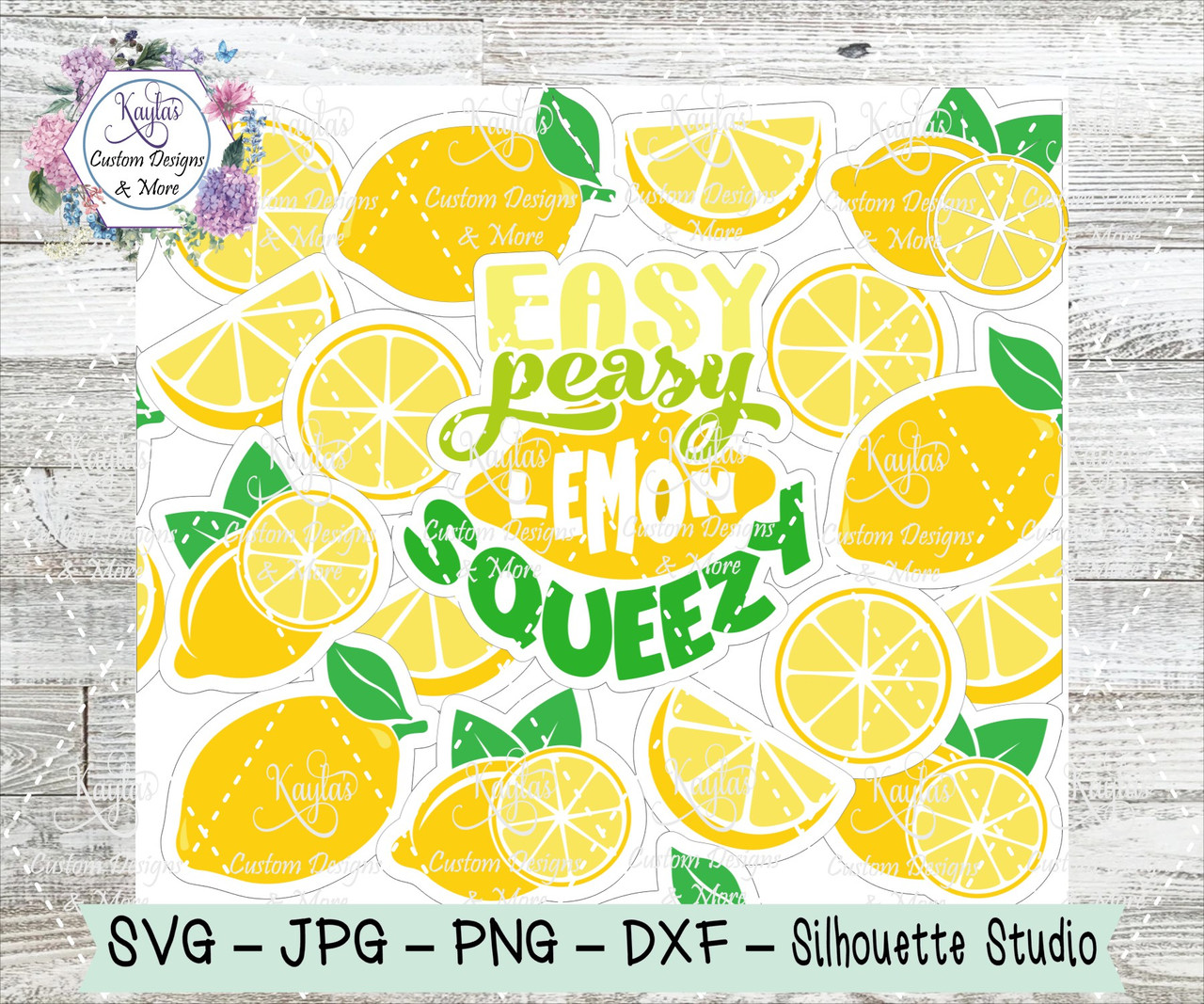 Easy Peasy Lemon Squeesy Lemon Burst Tumbler Template Digital Download