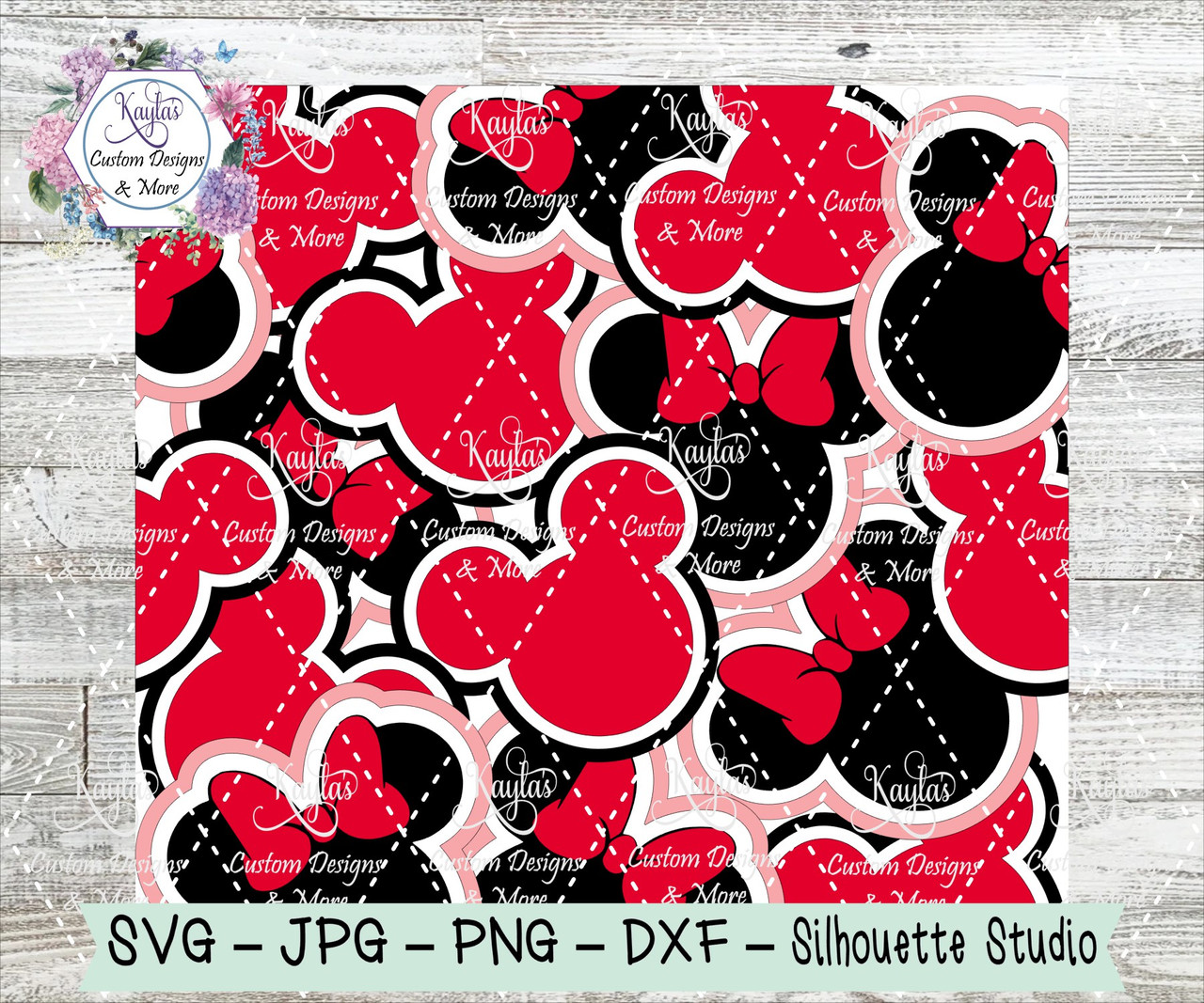 Mickey and Minnie Head Burst Tumbler Template Digital Download mickey-and-minnie-head-burst-tumbler-template-digital-download