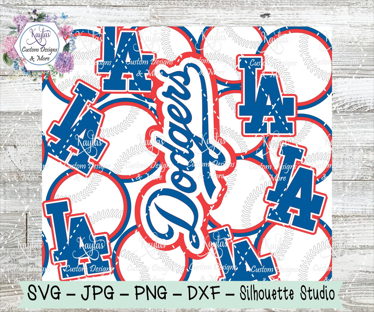 LA Dodgers Burst Tumbler Template Digital Download
