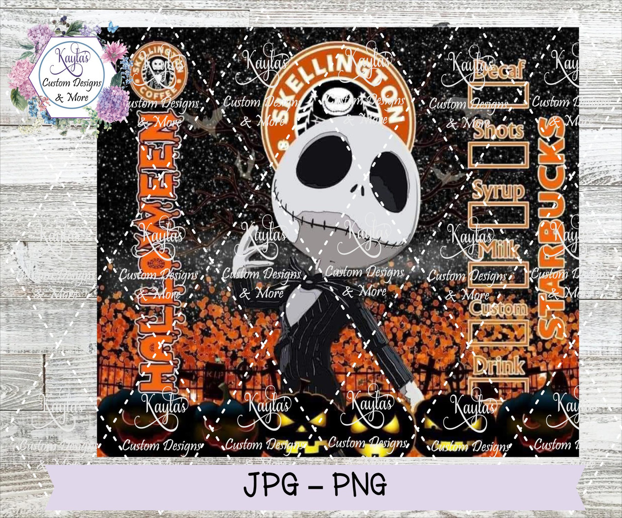 Jack Skellington Tumbler Wraps Digital Download