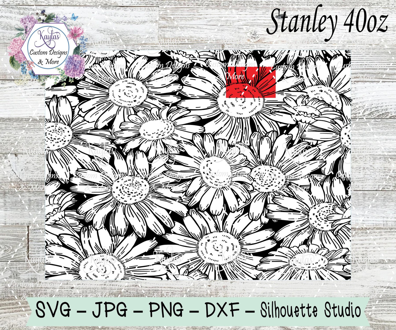 Mini Daisy Flower Lovely Floral Full Wrap for Stanley Quencher Tumbler 40  Oz . Dxf, Png, Svg File for Cricut, Digital File (Download Now) 