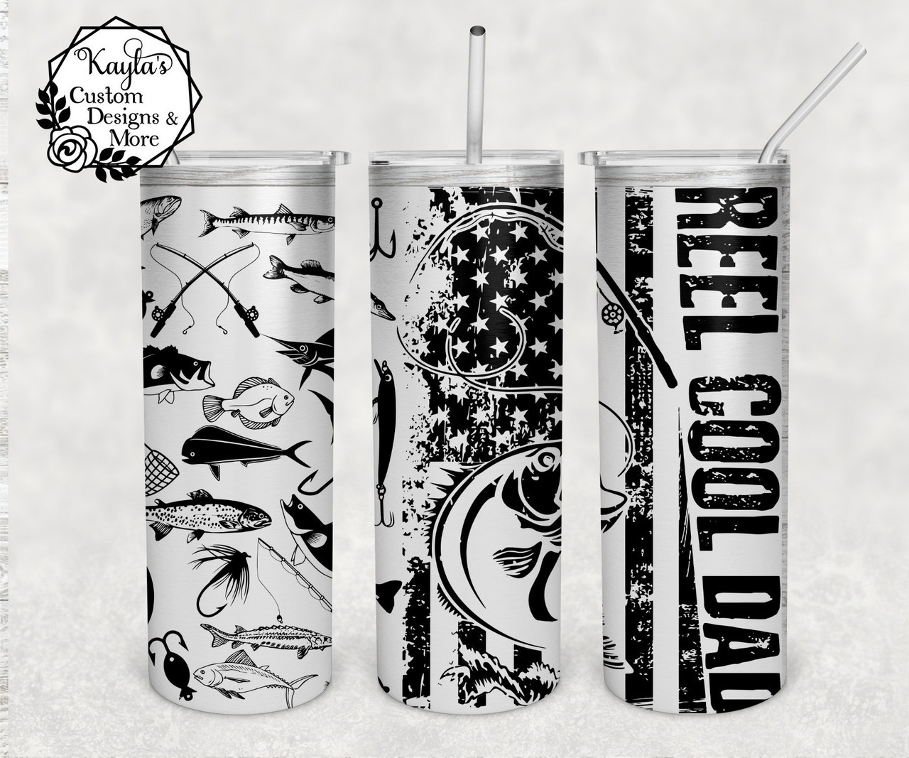 Reel Cool Dad Fishing, 20oz, 30oz Stainless Tumbler, Laser Engraved, Full  Wrap Gift For Him, Custom Engraved Personalized Fishing Tumbler - Kayla's  Custom Designs