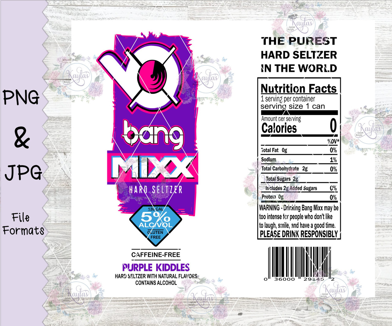 Bang Mixx Purple Kiddles Tumbler Wrap Digital Download