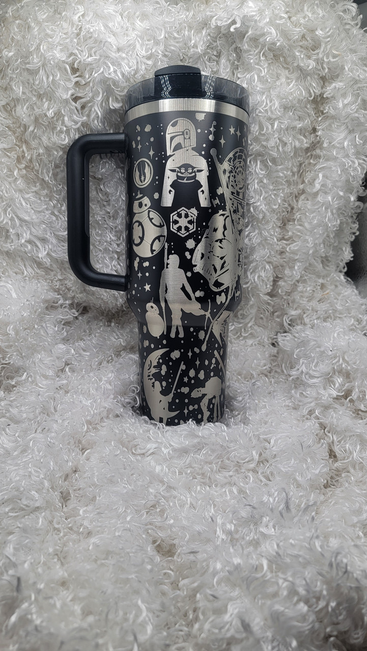 Laser Engraved Star Wars Tumbler With Handle, Stanley