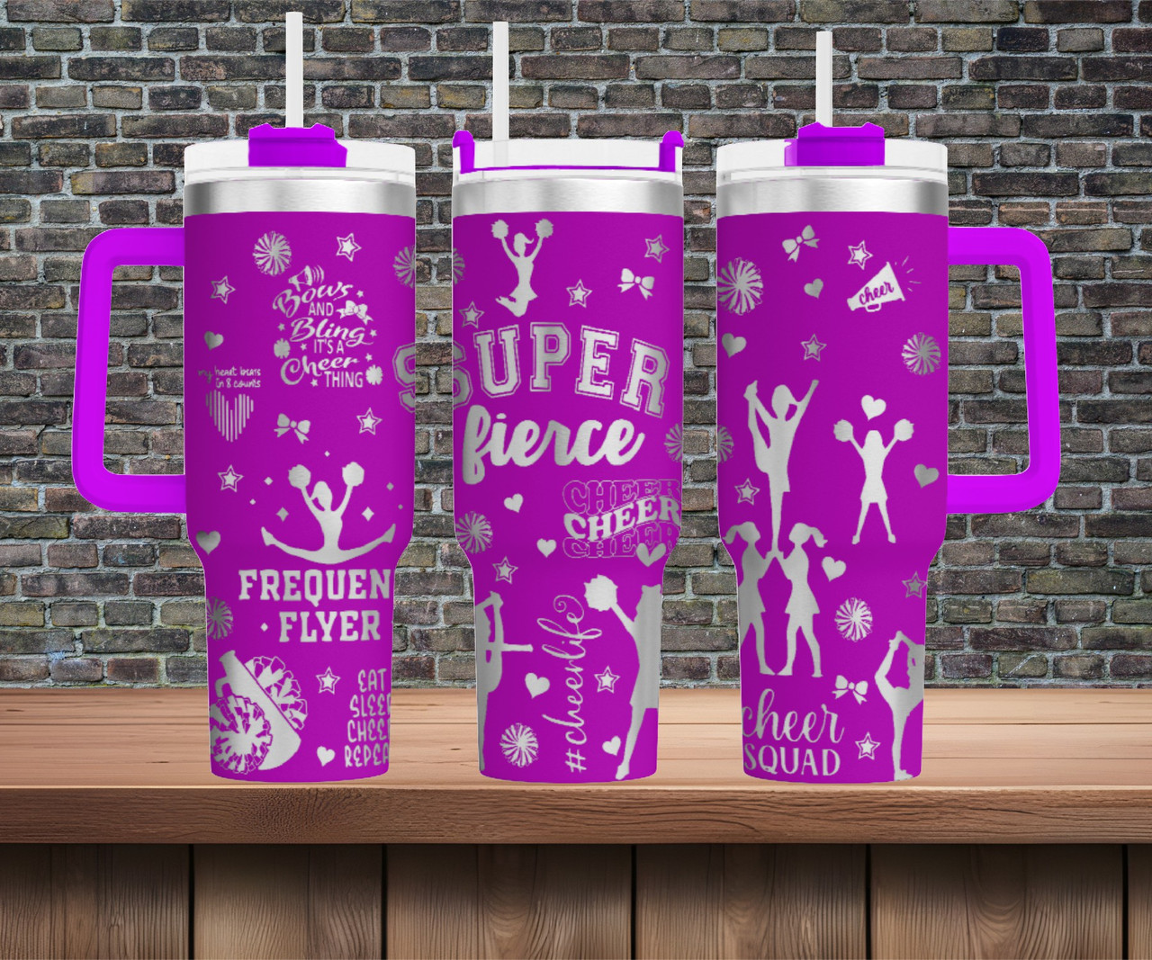 Cheerleading SVG Tumbler Template Digital Download