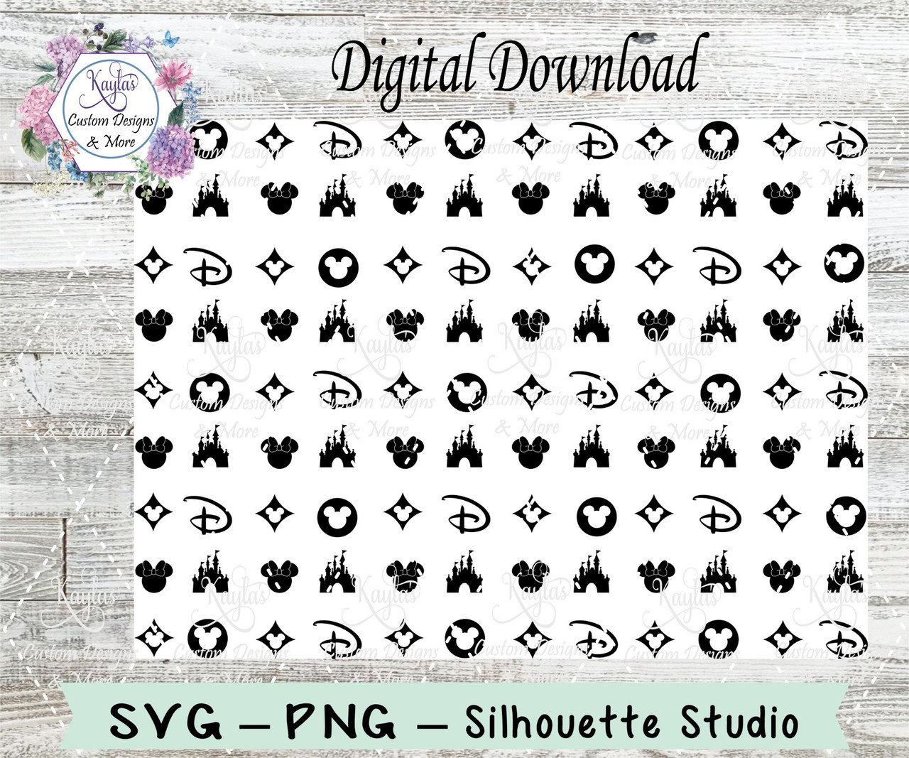 LV Disney Pattern SVG Tumbler Template Digital Download