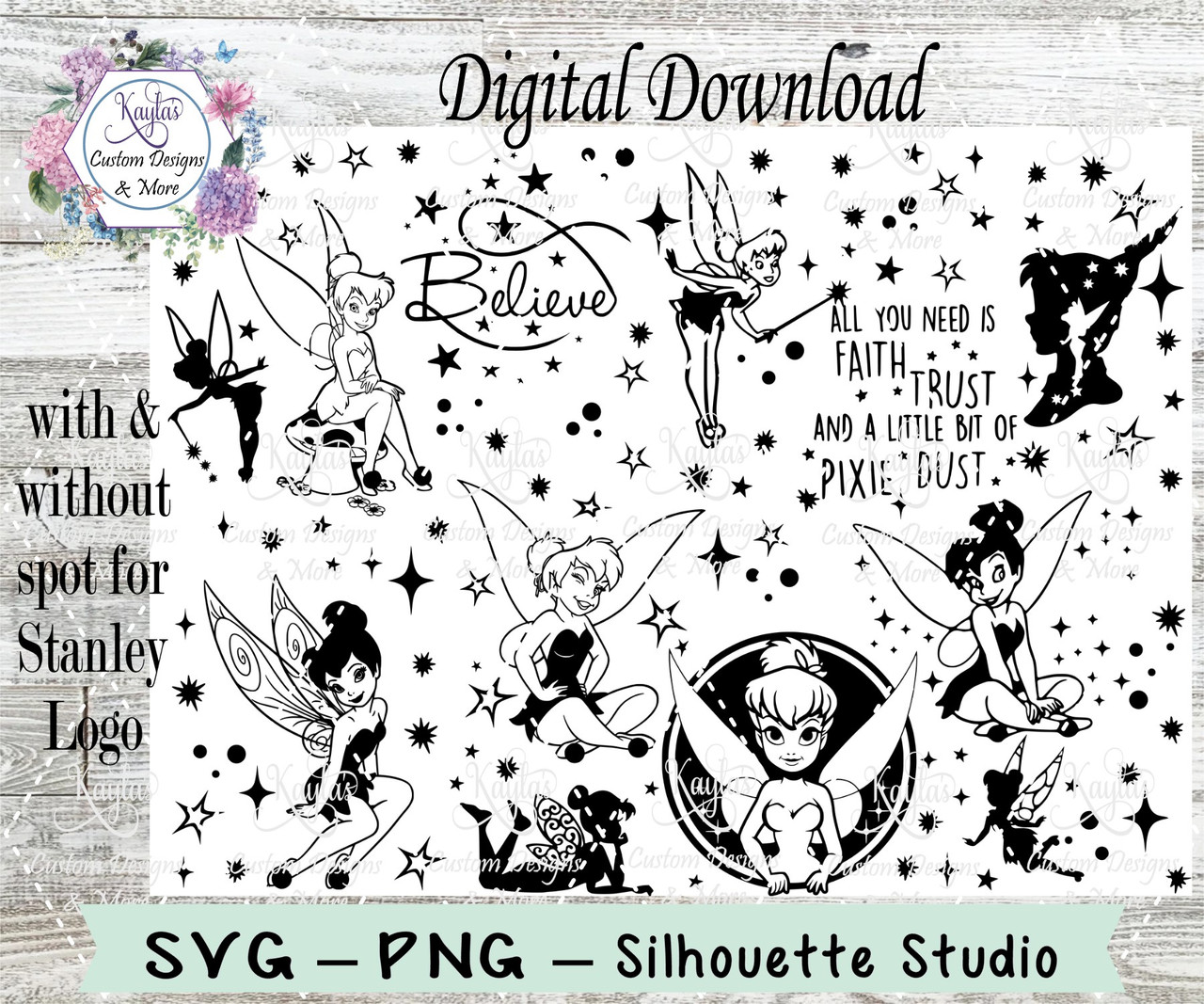 Tinker Bell SVG Tumbler Template Digital Download tinker-bell-svg-tumbler-template-digital-download