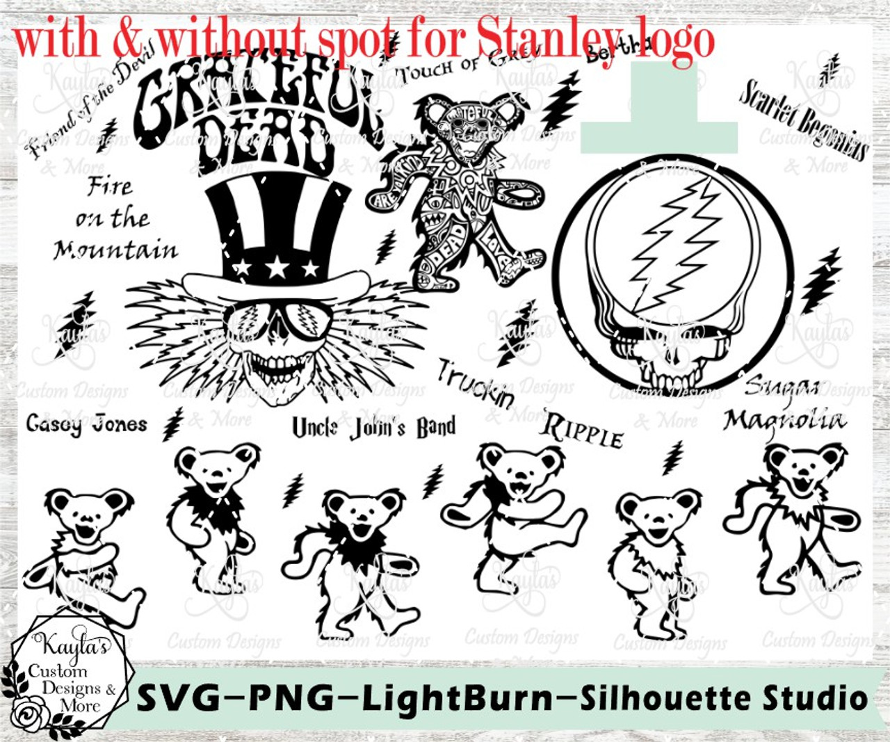 Grateful Dead SVG Tumbler Template Digital Download grateful-dead-svg-tumbler-template-digital-download
