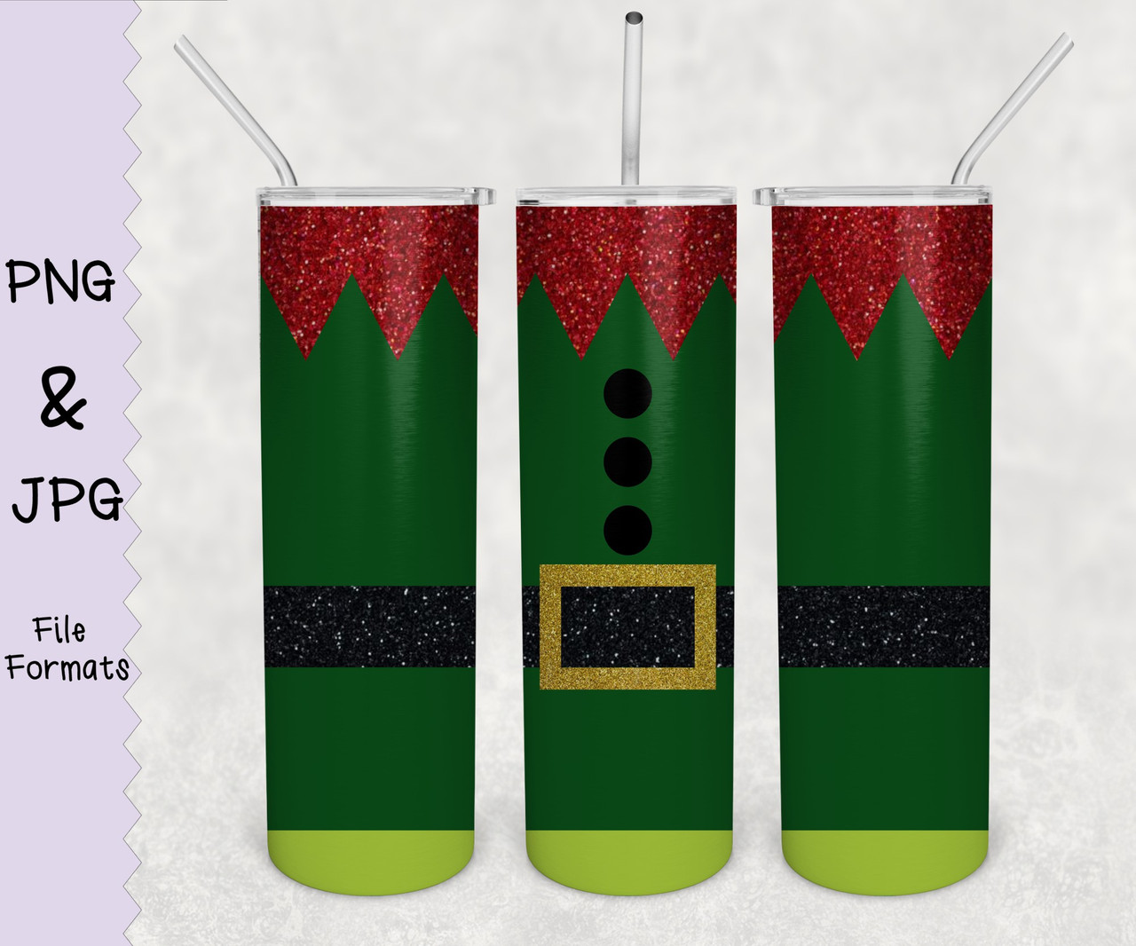 Christmas Elf Tumbler Wraps Digital Download