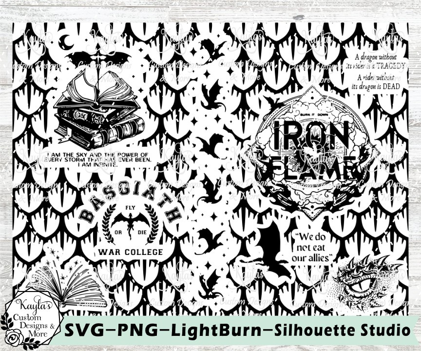 Iron Flame SVG Tumbler Template Digital Download