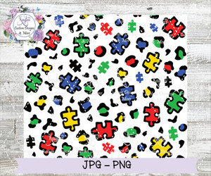 Puzzle Piece Leopard "Burst" Tumbler Wrap Digital Download Puzzle Piece Leopard "Burst" Tumbler Wrap Digital Download