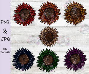 Rainbow Colored Leopard Sunflowers Digital Download Rainbow Colored Leopard Sunflowers Digital Download