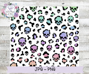 Rainbow Skull Leopard "Burst" Tumbler Wrap Digital Download Rainbow Skull Leopard "Burst" Tumbler Wrap Digital Download