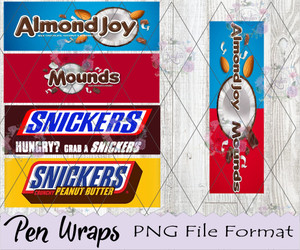 Candy Wrapper Pen Wraps Digital Download