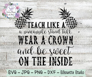 Teach Like a Pineapple Saying Digital Download Teach Like a Pineapple Saying Digital Download