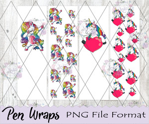 Unicorn Pen Wraps Digital Download Unicorn Pen Wraps Digital Download